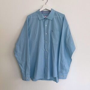 Tommy Bahama The Newport Coast Blue Stripe Long Sleeve Button Down Shirt Mens XL